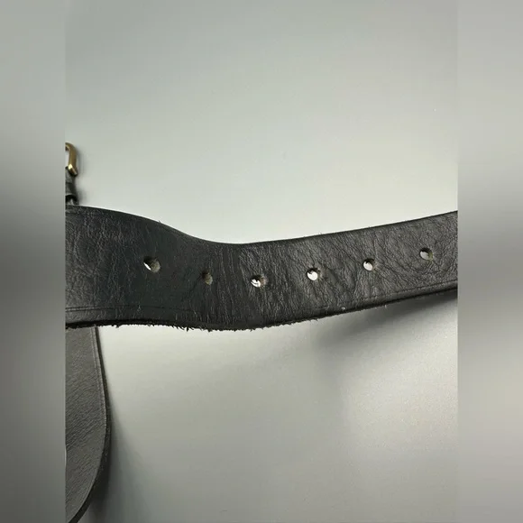 Madewell Belt Women’s XS Black Brass Buckle 26-32” Genuine Italian Leather - Picture 8 of 12